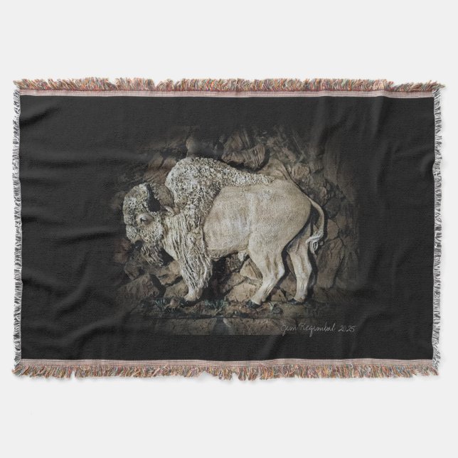 "White Buffalo" original artThrow Blanket Filt (Framsidan)