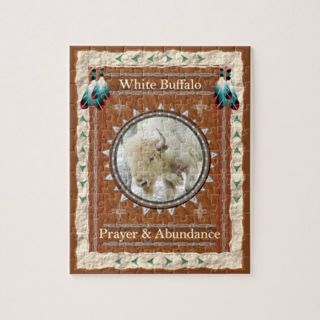 White Buffalo - Prayer & Abundance Jigszle Puzzle Pussel (Vertikal)