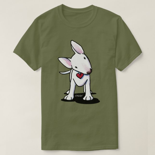 White Bull Terrier T Shirt (Design framsida)