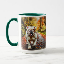 White Bulldog Fall in Love Christmas Mug Cup Mugg