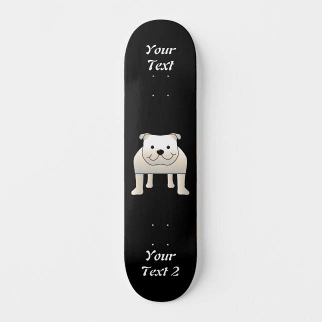 White Bulldog Skateboard Bräda 20 Cm (Framsida)
