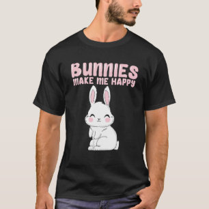 White Bunnie I Kärlek Bunnies Bunnys gör mig Lyckl T Shirt