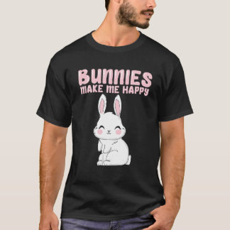 White Bunnie I Kärlek Bunnies Bunnys gör mig Lyckl T Shirt