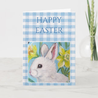 White Bunny Blank Easter Card Kort