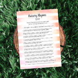 White Bunny Coral Nursery Rhymes Quiz Game Inbjudningar