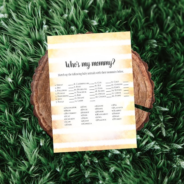 White Bunny Gult som är min Mamma Baby Shower Game Inbjudningar (Skapare uppladdad)