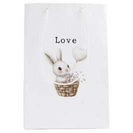 White Bunny Hearts i en Basket Baby Shower
