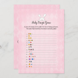 White Bunny Rosa Argyle Baby Emoji Bilder Game Inbjudningar