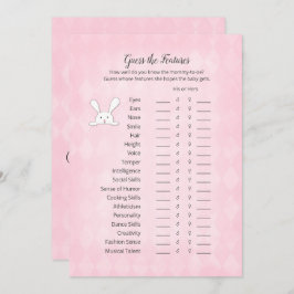 White Bunny Rosa Argyle gissar funktionsspelet Inbjudningar