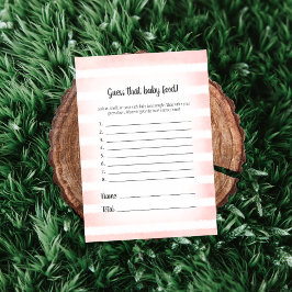White Bunny Rosa gissar att Baby Food Game Inbjudningar