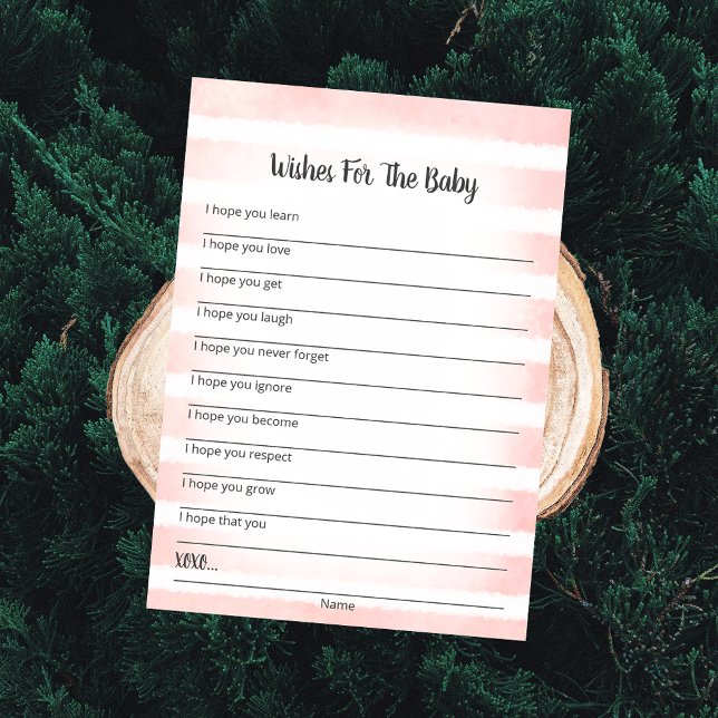 White Bunny Rosa Önskemål for Baby Card Inbjudningar (Skapare uppladdad)