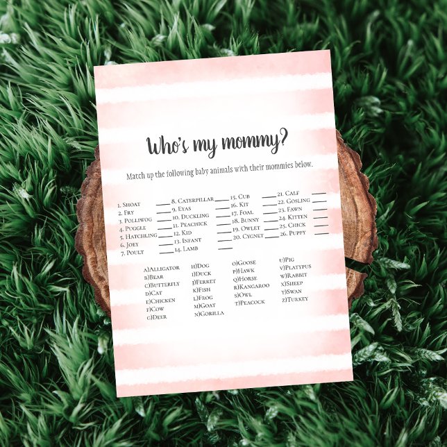 White Bunny Rosa som är min Mamma Baby Shower Game Inbjudningar (Skapare uppladdad)