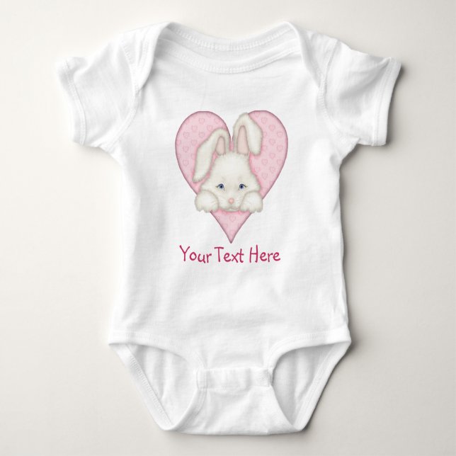 White Bunny - Rosa T Shirt (Framsida)