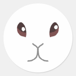 White Bunny Runt Klistermärke