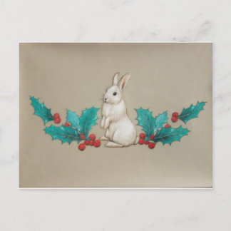 White Bunny Vykort