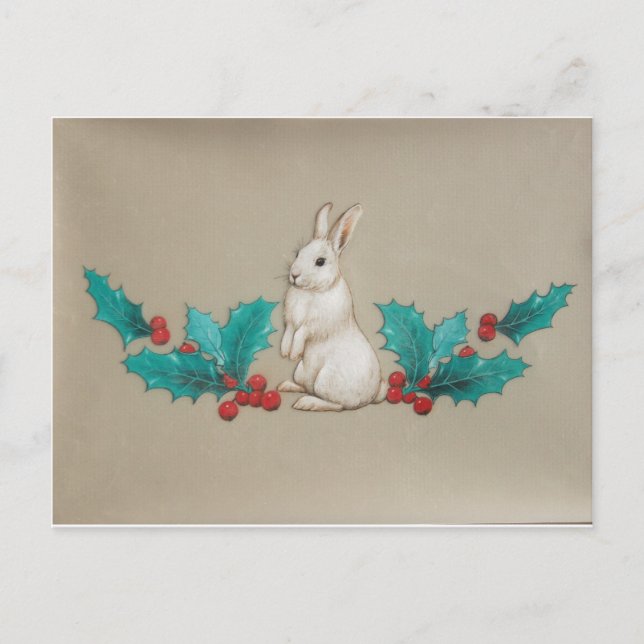 White Bunny Vykort (Framsida)