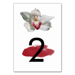 White Burgundy Orchid Bröllop Bordsnummer