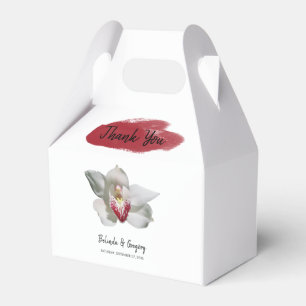 White Burgundy Orchid Bröllop Presentaskar