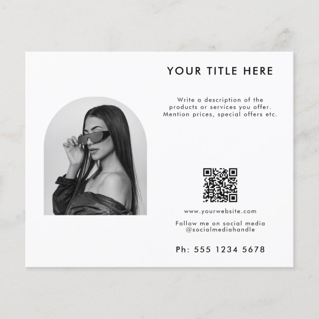 White Business Beauty Hair Nagel Makeup Salon Flygblad (Framsidan)