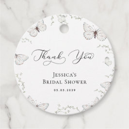White Butterfly Garden Bröllopsfest Tacksamhet Gåvor Etiketter