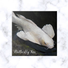 White Butterfly Koi Photo Kakelplatta
