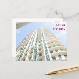 White byggnad blå himmel Miami Florida-resa Helg Vykort