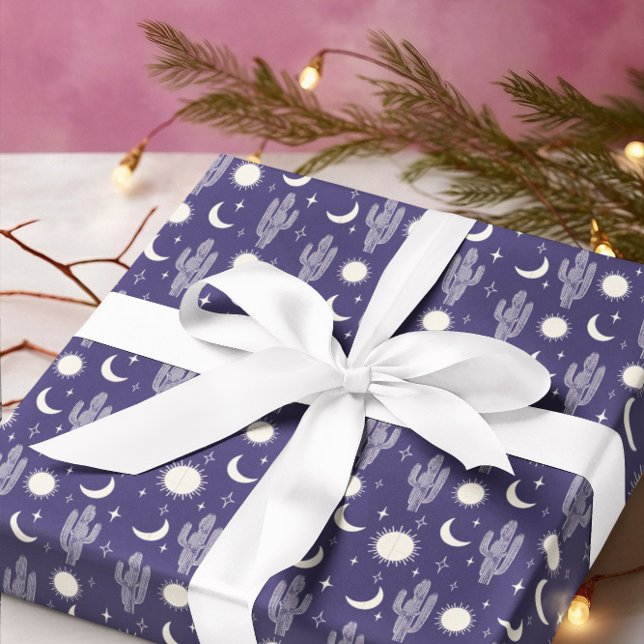 White Cactus Mönster Presentpapper (Skapare uppladdad)