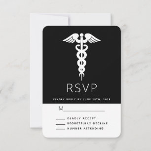White Caduceus Medical Symbol Studenten OSA Kort
