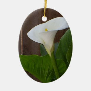 White Cali Lily Julgransprydnad Keramik