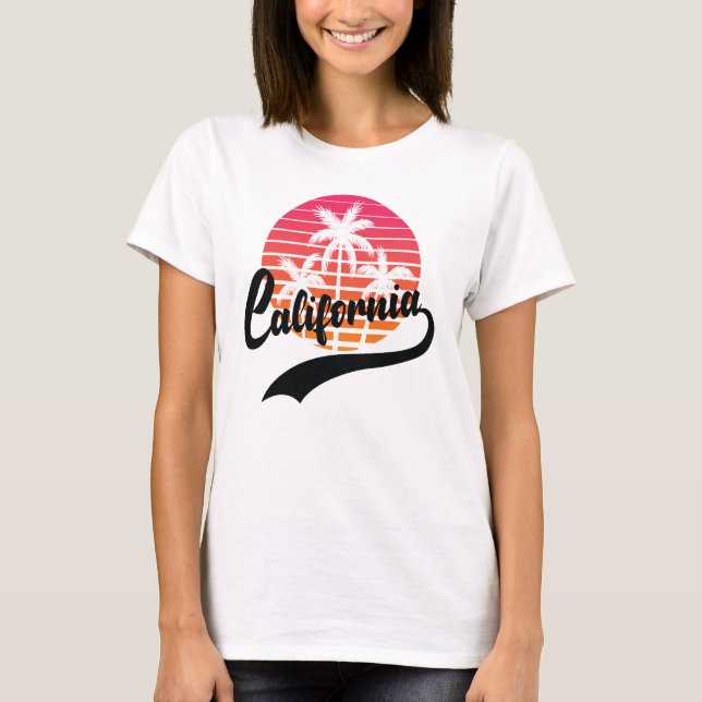 White California Retro Sunset Women's T-Shirt (Framsida)
