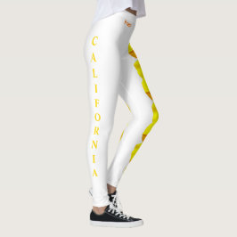 White California State Flower Poppy Leggings