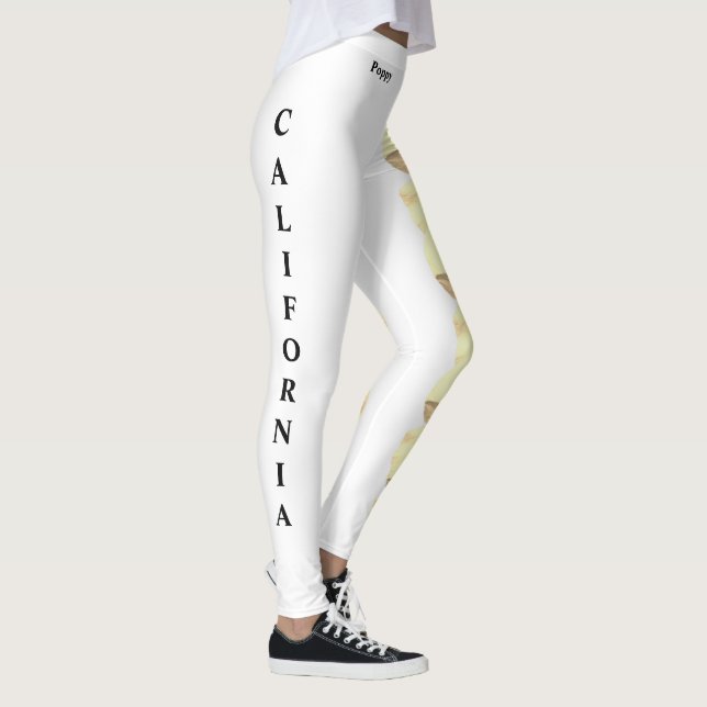 White California State Flower Poppy Leggings (Höger)