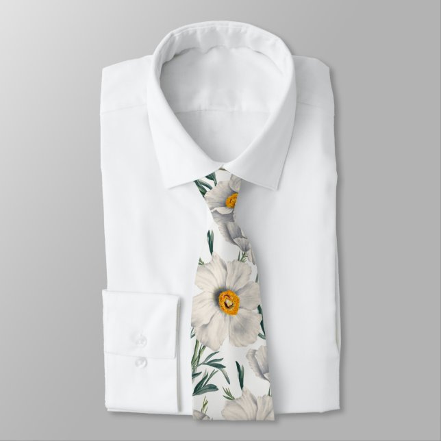 White California Träd Poppy Flowers Mönster Slips (Bunden)