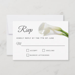 White Calla Lilies Blommigt Bröllop OSA Kort