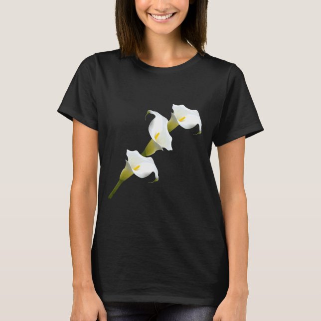 White Calla Lilly Blommigt Flower T Shirt (Framsida)