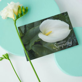 White Calla Lily Blommigt Sympathy Kort