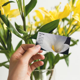 White Calla Lily Blommigt Visitkort