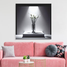 White Calla Lily Bouquet i Spotlight Canvastryck