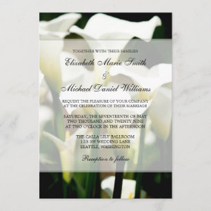 White Calla Lily Bröllop Inbjudningar