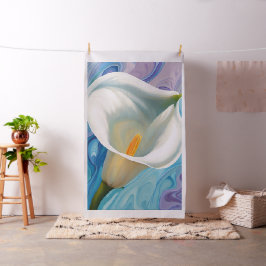 White Calla Lily Cheater Quilt Panel Tyg