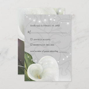 White Calla Lily Elegant Blommigt Watercolor OSA Kort
