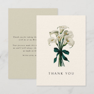 White Calla Lily Elegant bröllop Möhippa Tack Kort