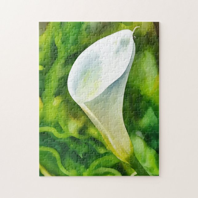 White Calla Lily Flower Art Puzzle Pussel (Vertikal)