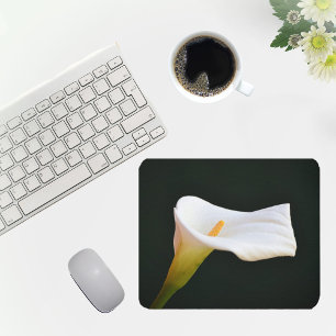 White Calla Lily Flower Mouse Pad Musmatta