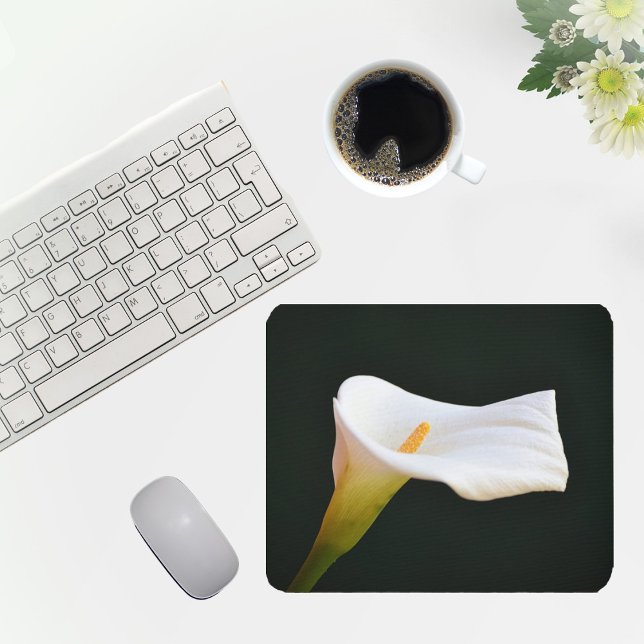 White Calla Lily Flower Mouse Pad Musmatta (Skapare uppladdad)