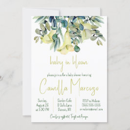 White Calla Lily Flowers Baby i Bloom Baby Shower Inbjudningar