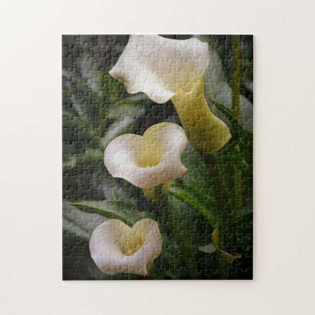 White Calla Lily Flowers Photographic Puzzle Pussel (Vertikal)