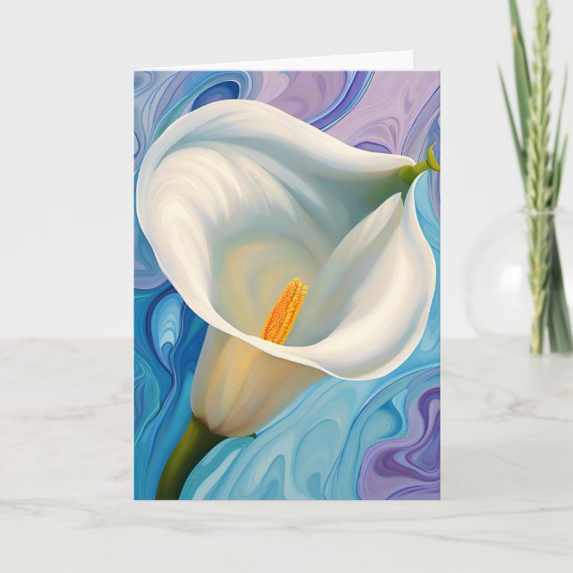 White Calla Lily i stil i Georgia O'Keeffe Kort (Framsida)