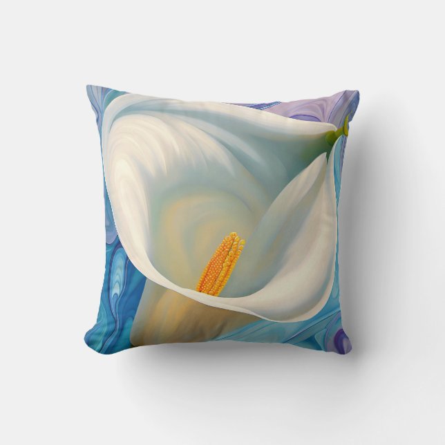 White Calla Lily i stil i Georgia O'Keeffe Kudde (Framsida)
