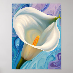 White Calla Lily i stil i Georgia O'Keeffe Poster